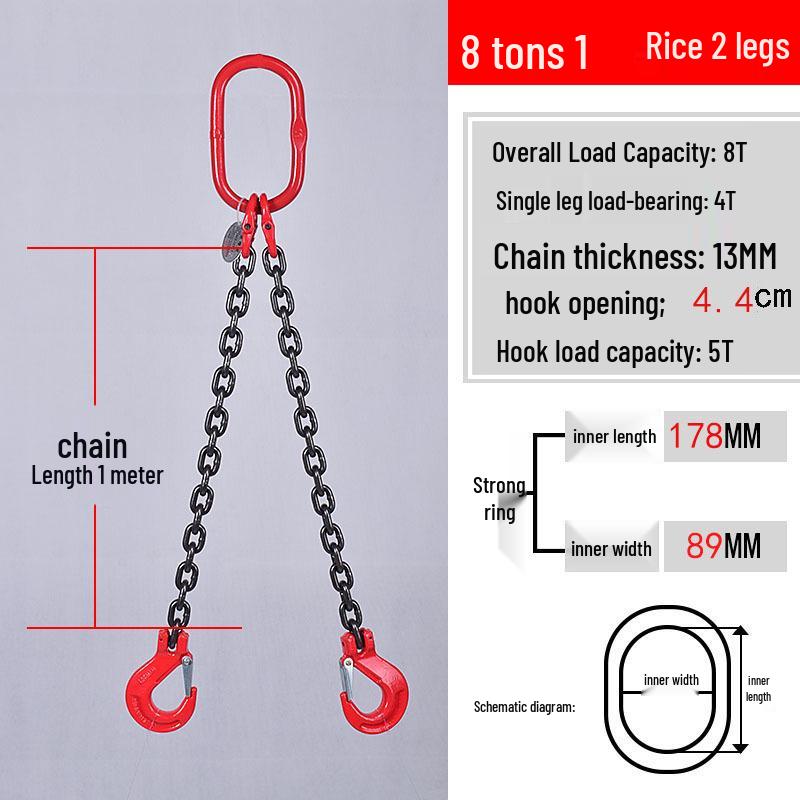 Multi-Hook Manganese Steel Chain Sling for Cranes & Forklifts