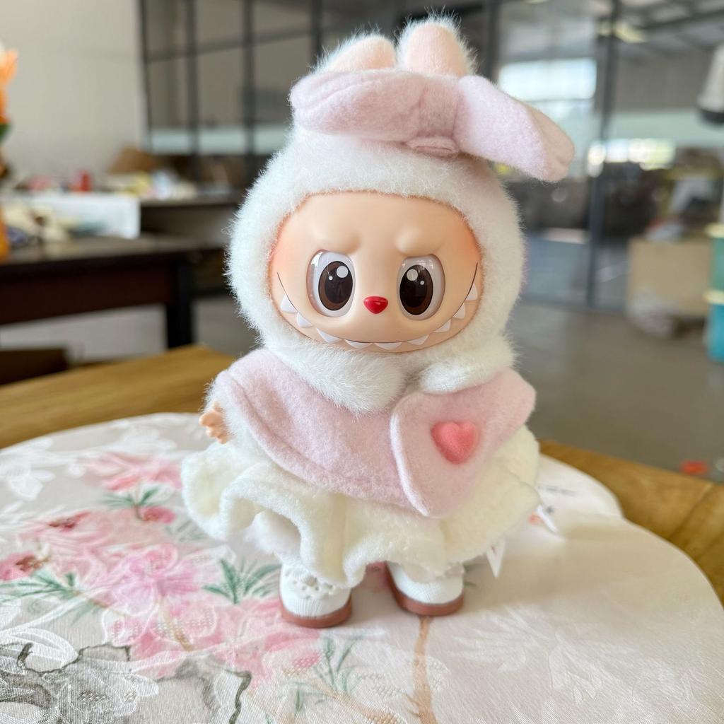 For 15-17cm Labubu V1 V2 outfit clothes vinyl face doll clothes Macaron best decoration fashion clothes