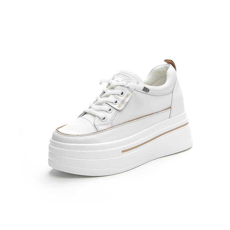 Inner heightening little white shoes new women's shoes low-top versatile muffin thick-soled casual leather single shoes