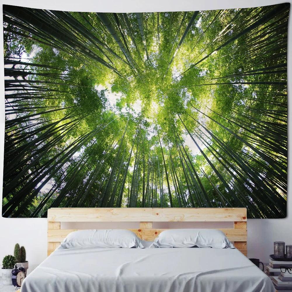 Природный пейзаж Гобелен Комната Искусство Солнечный свет Лес Водопад Главная Стена — фото 16