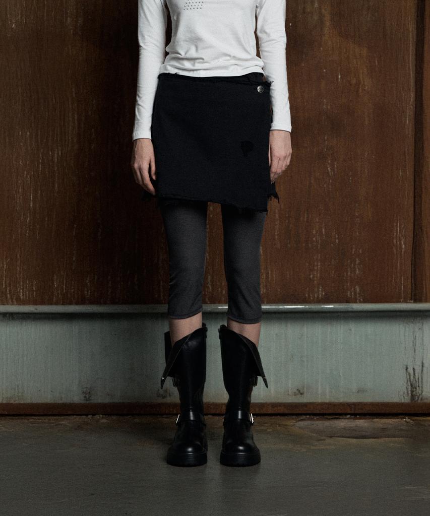 London Perfumes Archive Distressed Layered Skirt Black