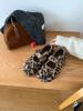 Flat Bottom Round Head Leopard Print Plush Shoes Women's Outer Wear 2025 New Autumn and Winter Mary Jane Single Shoes Plush Cotton Shoes