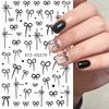 Nail Sticker Wine Red Bow Tie Line Feather Nail Enhancement Back Glue Nail Jewelry Nail