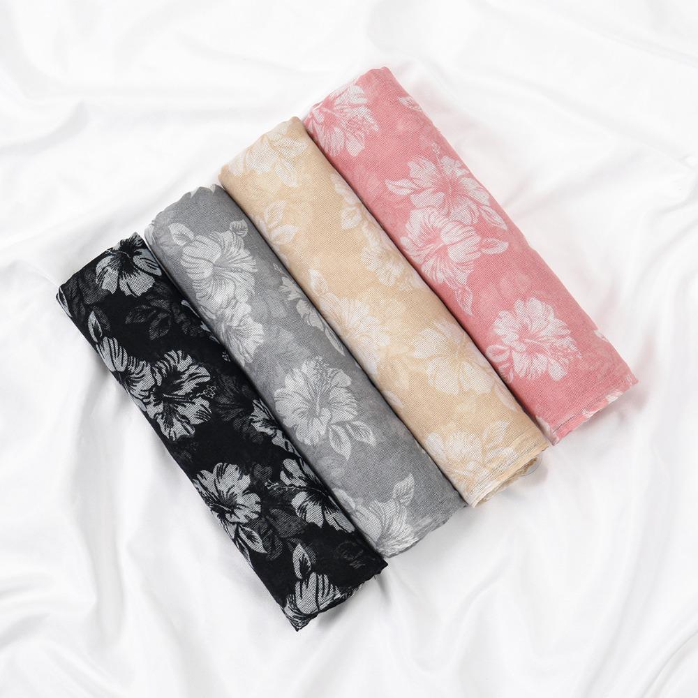 Breathable Floral Printed Scarf Soft Muslim Scarf Fashion Hijab Shawl Muslim Women