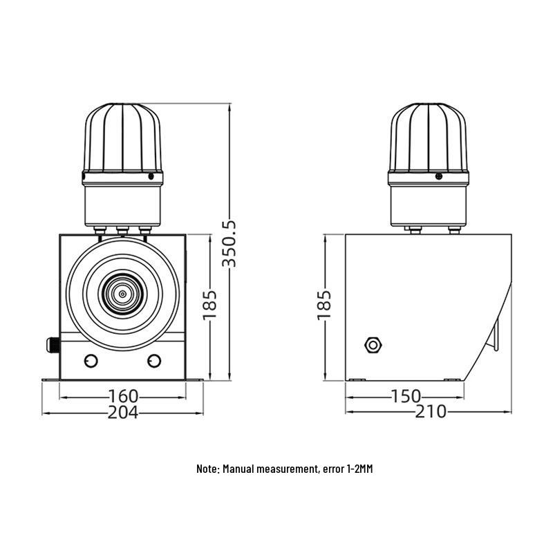 TGSG-07 Waterproof Industrial Alarm 220V for Cranes, Ports, Docks & Steel Mills - Sound & Light, Bottom Mount.