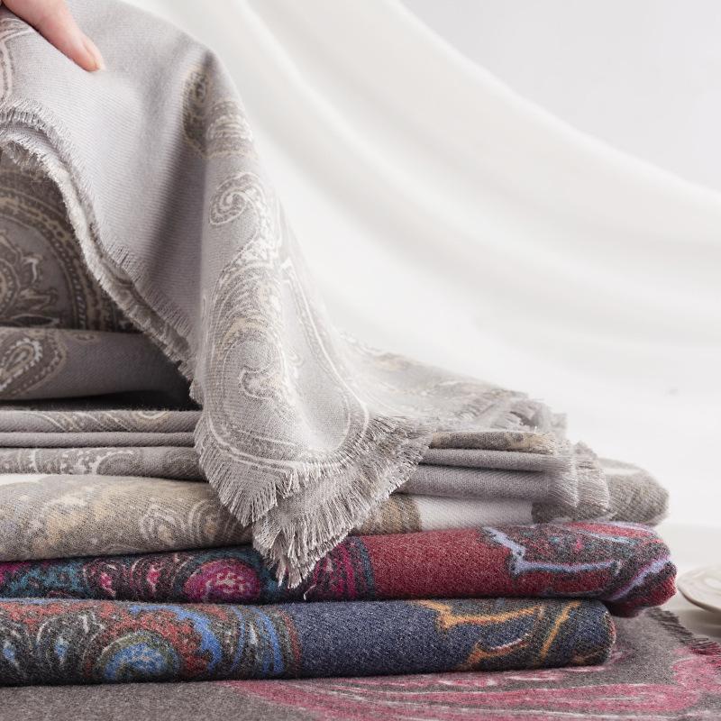 Scarf Autumn And Winter Cashew Print Women 2024 European And American New Imitation Cashmere Shawl Thickened Warm And Cold Resistant Scarf