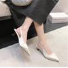 2025 Summer Cover Toe High Heel Women Sandals Fashion Shallow Slip On Singbacks Pumps Ladies Elegant Stripper Party Sandalias