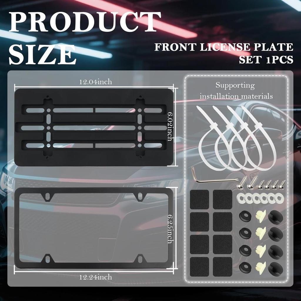 Licence Plate Frame Holder,Practical No Drill Front License Plate Bracket For License Plates Fixing,Universal Front Licenses Plates Mount Car