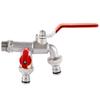 "1/2" 3/4" Robinet de Jardin en Laiton à Double Sortie Robinet d'Eau Extérieur Antigel Robinet pour Tuyau & Piscine