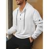 Men's Sports Fitness Hooded Long-sleeved Sweatshirt Spring and Autumn Waffle Solid Color Versatile Pullover