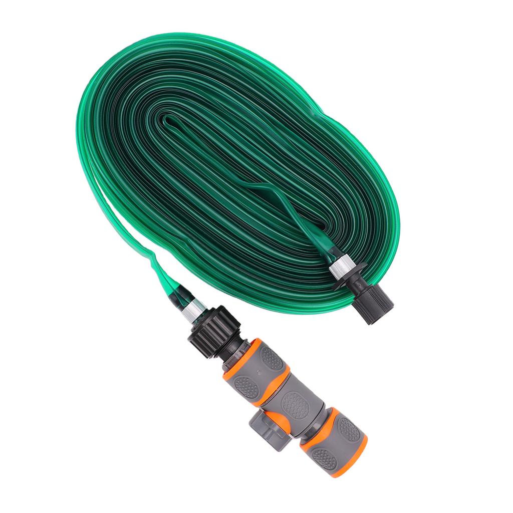 PVC Garden Watering Hose Bidirectional Quick Connector 15m Length Flexible Flat Soaking Hose