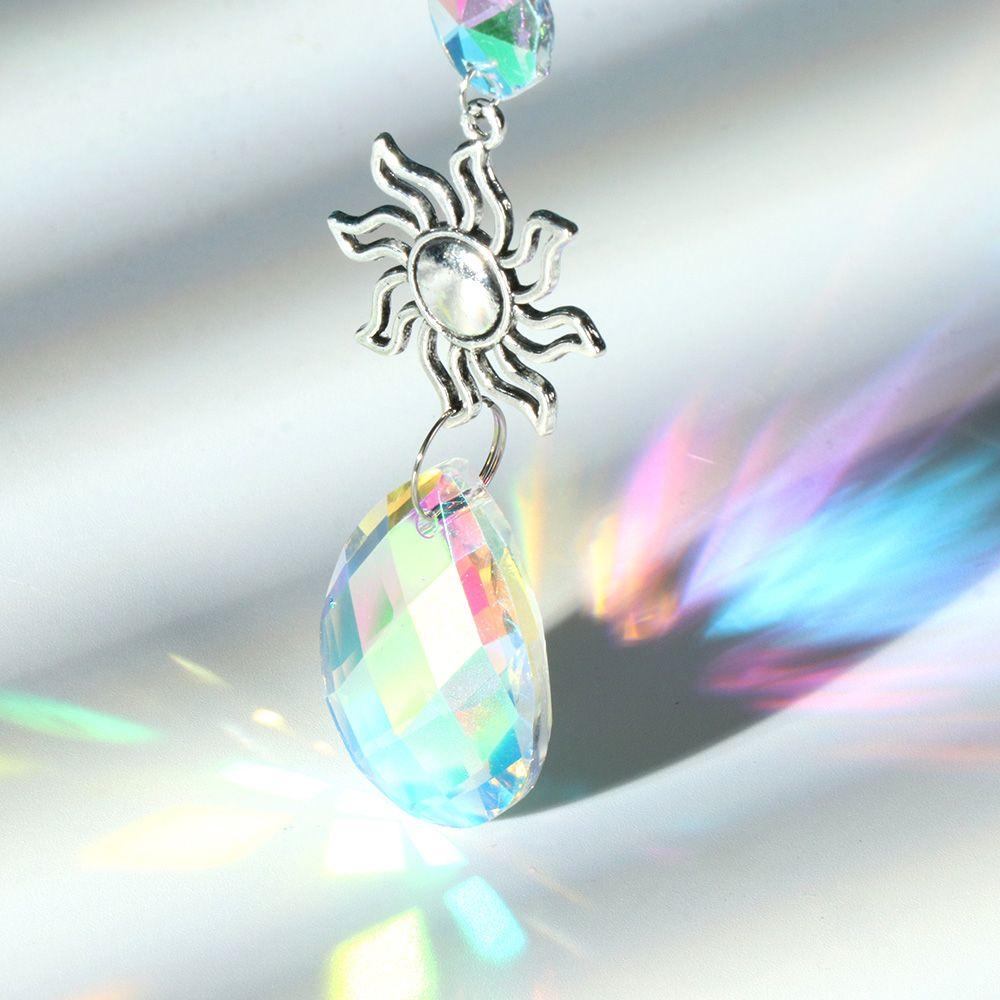 Decoration Curtains Embellishment Crystal Wind Chime Star Moon Hanging Prisms Pendant Sun Catcher