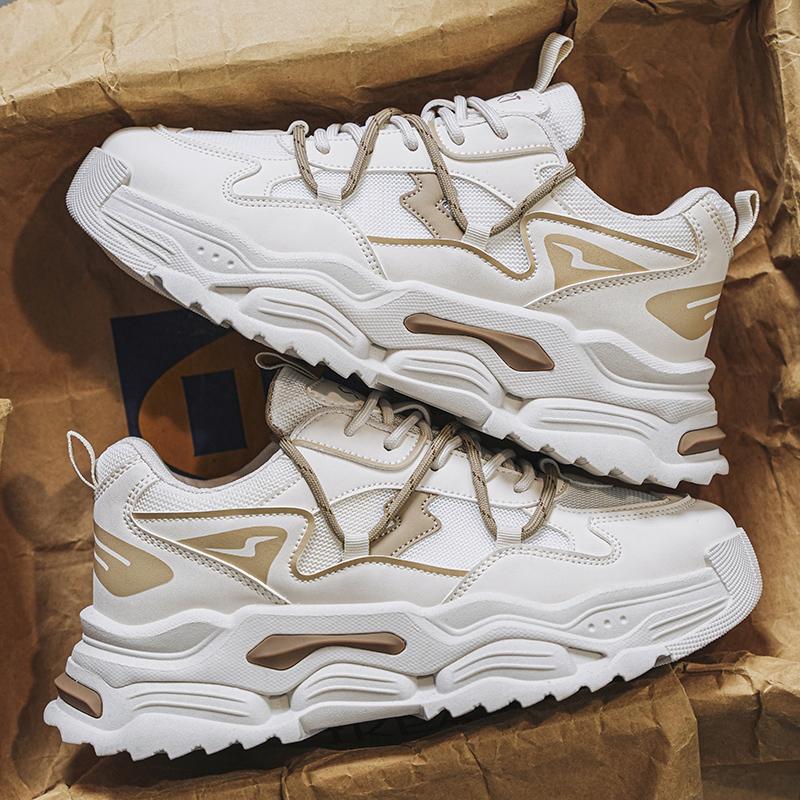 Men's Shoes Fashion Korean Thick Bottom Plate Shoes Outdoor Non-slip Lightweight Comfortable Shock-absorbing Sneakers Casual Breathable Running Shoes