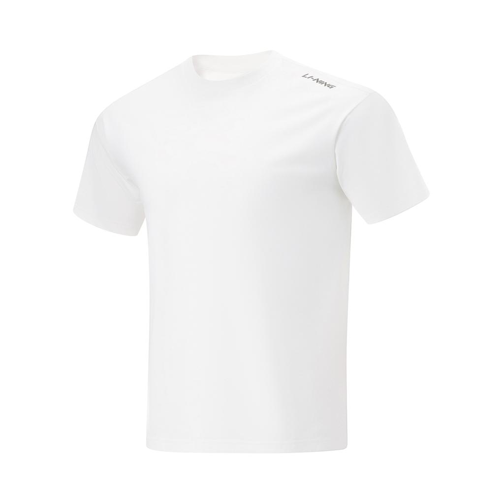 Li Ning Cool Tea T Ice Silk Quick Dry Cool Solid Color Round Neck Casual Sports Short Sleeve T-Shirt Men Tops Off-White ATSU731-3