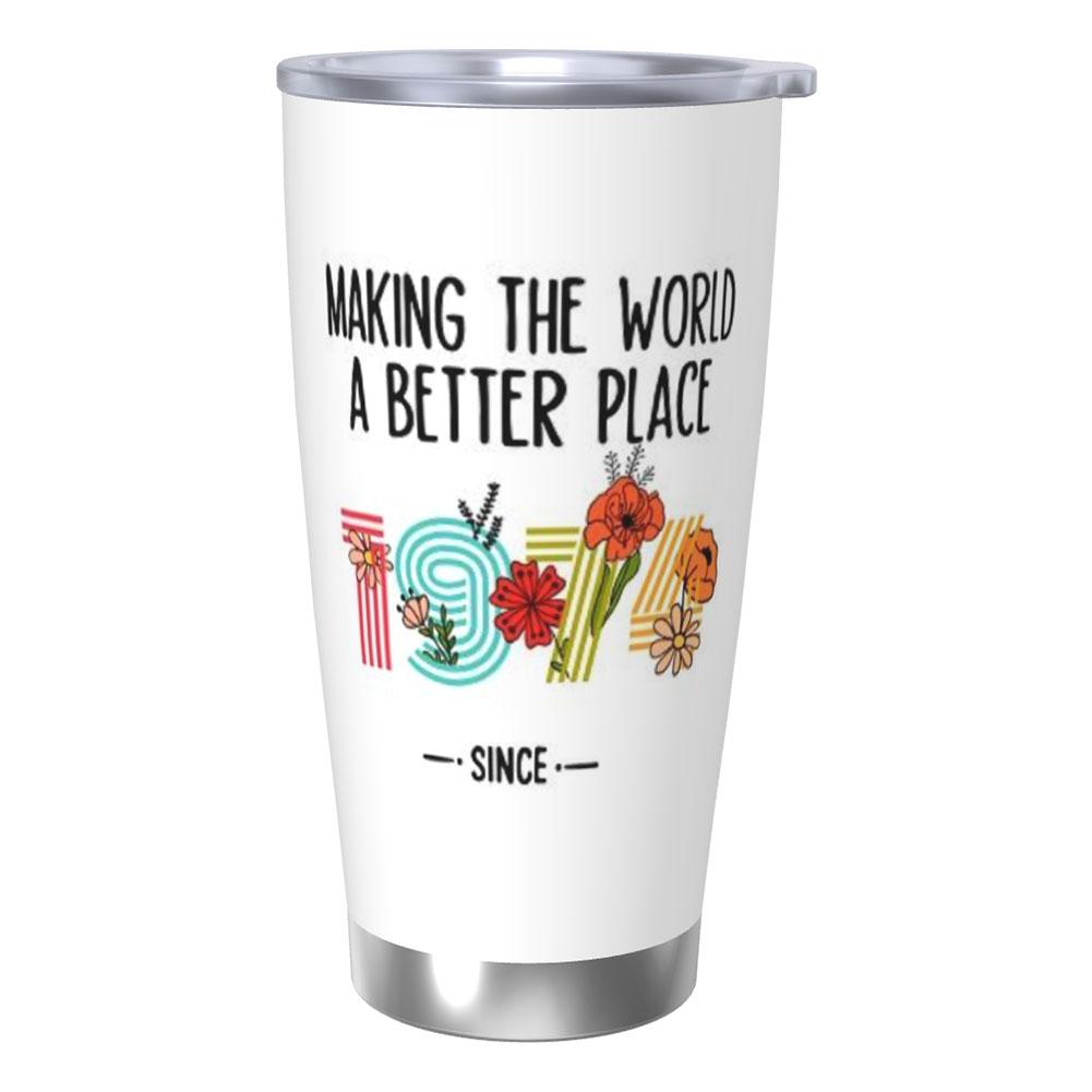 20 Oz Stainless Steel Tumbler Insulated Thermos Double-sided Print Travel Coffee Mug with Lid for Home Office Or Car