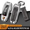 Alloy Leather Car Key Case Holder Protection For Porsche Panamera Carman Macann Bobst Cayenne 911 981 991 970 9969n Sticker LF0
