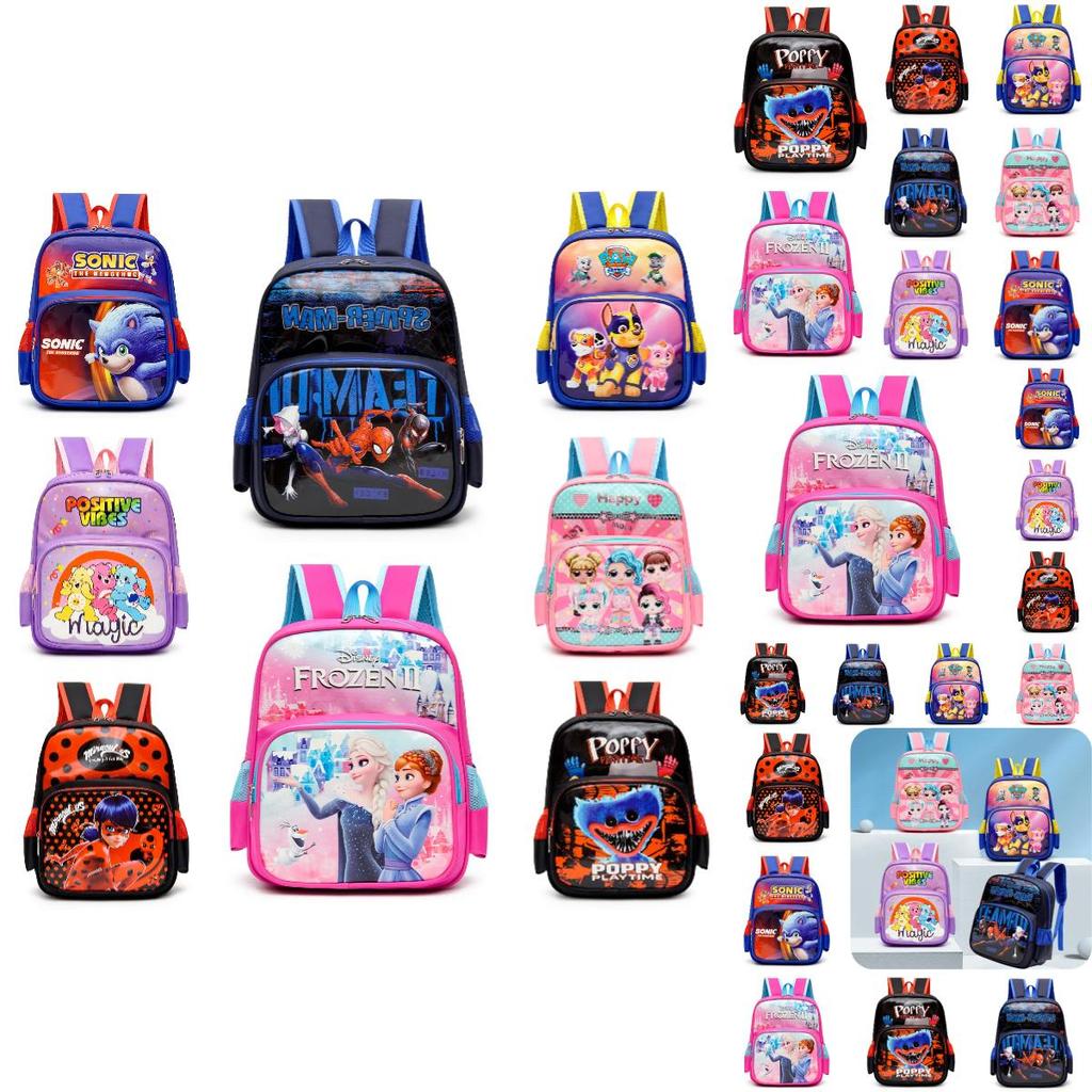 New Cartoon Kindergarten Backpack Waterproof And Durable Large Capacity Suitable For 3-8 Year Old Children Nylon Material 14-inch Size 20-35l Capacity