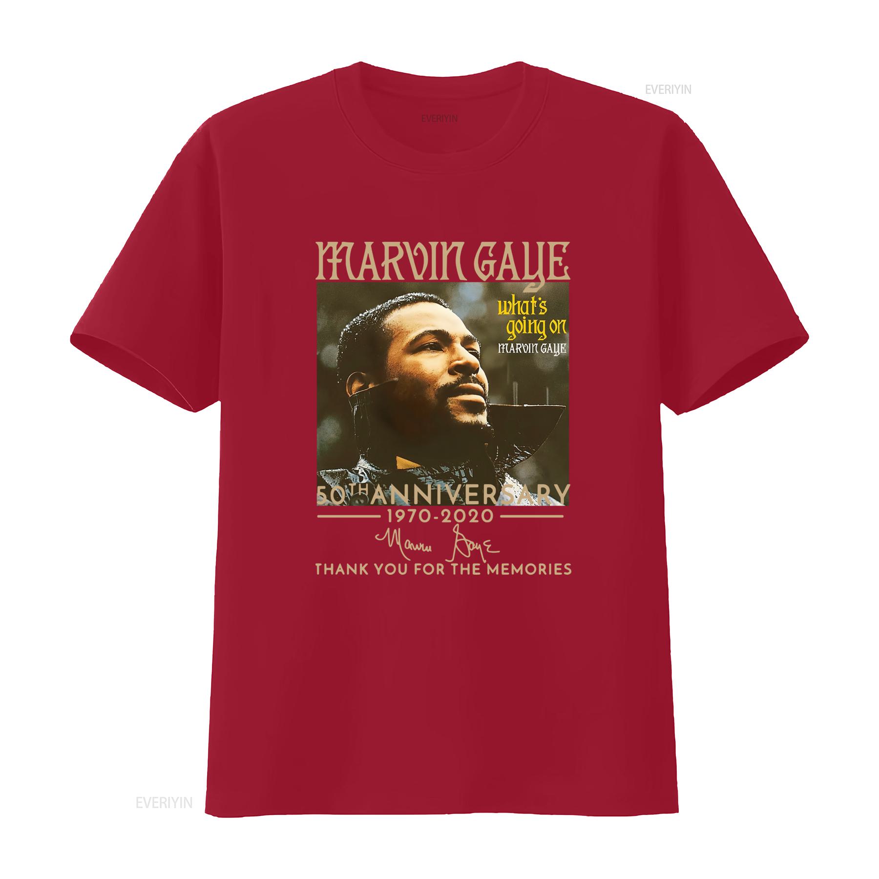 Marvin Gaye Whats Going On 50th Anniversary Tribute T Shirt Thank You For The Memories Design vintage Washed designer clothes S