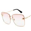 Luxury Designer Sunglasses Women Vintage Rimless Square Gradient Shades Little Bee Ladies Sun Glasses Female Fashion