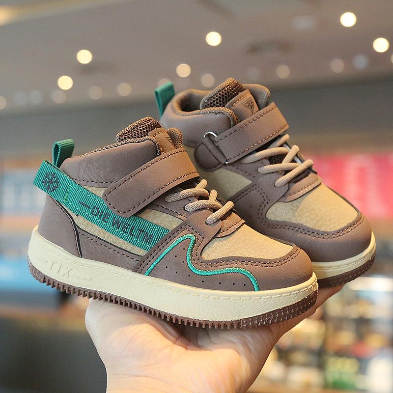 2025 Spring & Fall Kids' High-Top Sneakers: Soft Sole Casual Shoes for Boys & Girls