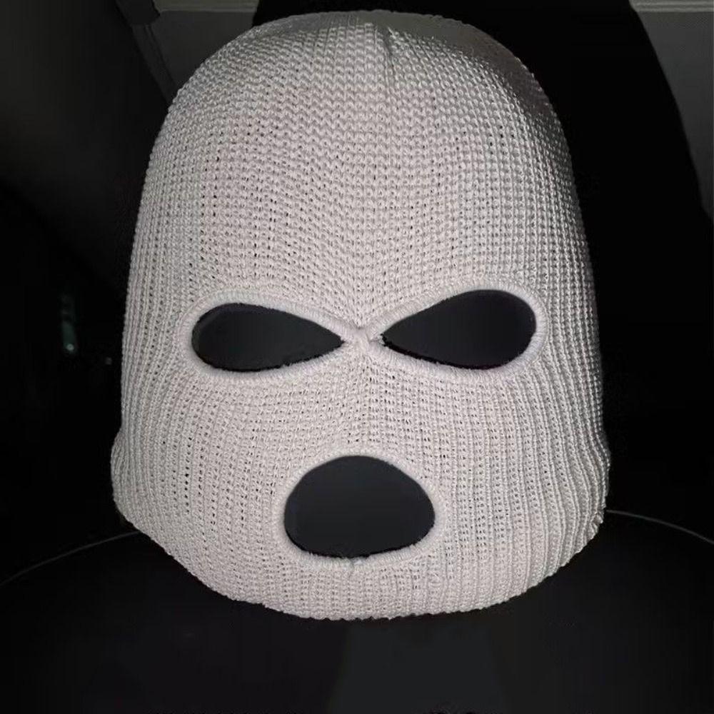 3Hole Halloween Car Seat Headcover Knitting Auto Headrest Decor Cover  Winter