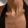 European and American Versatile Multi-layer Stainless Steel Snake Bone Chain Item Jewelry Ins Zircon Splicing Flash Diamond Collarbone Necklace