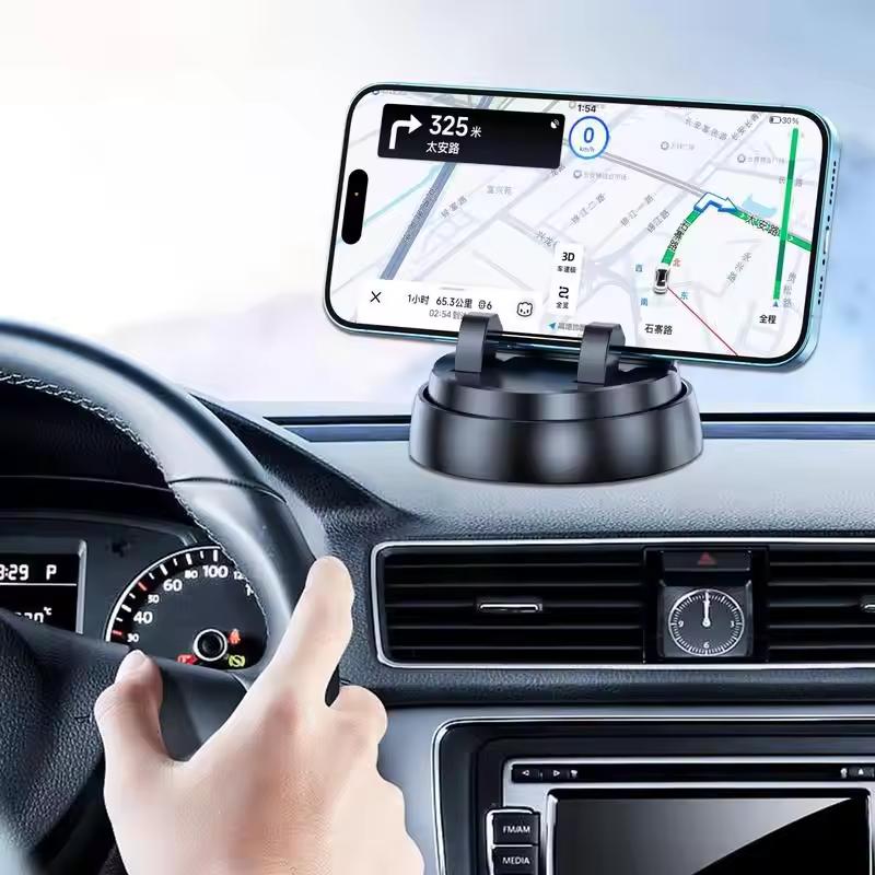 1pc Car Phone Mount Dashboard 360 Degree Rotatable with Suction & Non-Slip Silicone Grip Car Navigation Mobile Phone Holder