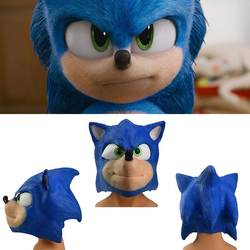 Sonic the Hedgehog Maske Realistisch und Atmungsaktiv Halloween Party Requisite