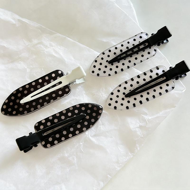 4Pcs Minimalist Secure Hold Suitable for Daily Wear Party Outfits Hair Styling Accessories Polka Dot Acrylic Hair Clips