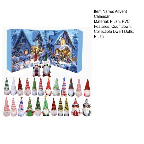 2025 Christmas Gnome Advent Calendar 24 Days Countdown To Christmas Ornament with 24 Collectible Dwarf Dolls for Boys Girls Adults