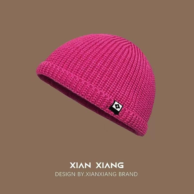 Cold hat men's autumn and winter tide warm knitted hat versatile velvet ear protector wool hat women's bag head hat