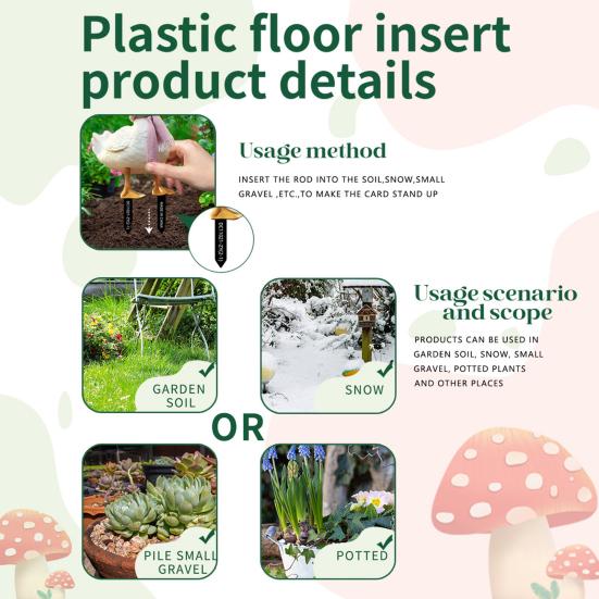 2 Pcs Duck Garden Stakes 2D Cartoon Duck Sign