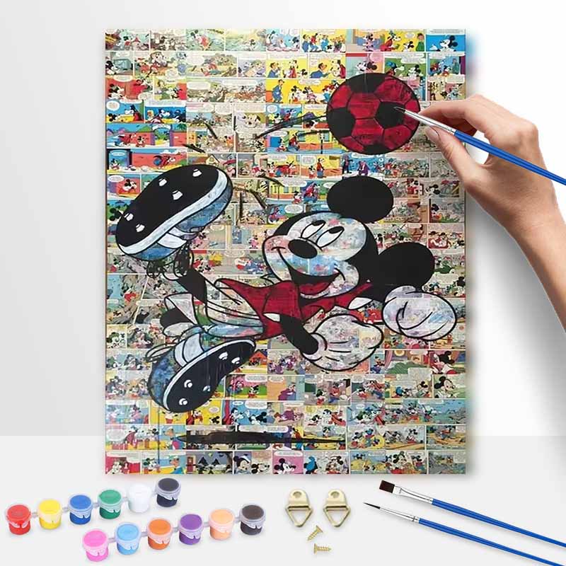Disney Mickey Mouse Soccer oil paint by numbers painting kit handmade diy home decor gifts wall art decoration canvas hobby craft painting