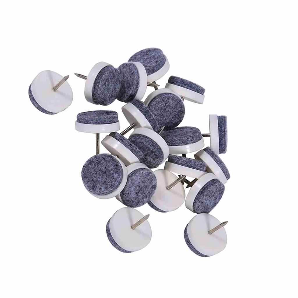 20x Furniture Table Chair Leg Floor Felt Pad Skid Glide Slide Nail Protector Brown 24mm
