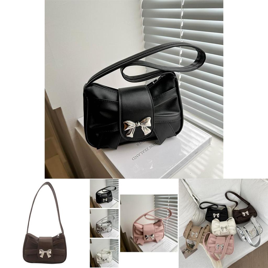 Adorable Bowknot Small Square Bag For Women Cute Korean Style Shoulder Tote Bag