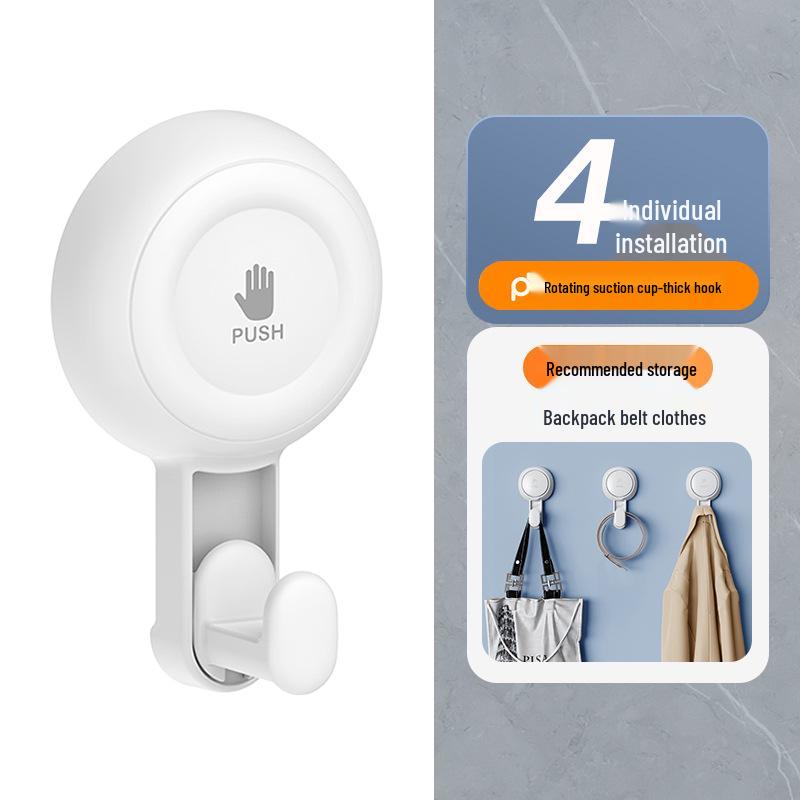 Rotating No-Trace Vacuum Suction Cup Hook for Kitchen, Bathroom, and Glass Walls