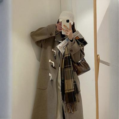 Winter Women's Student Korean-Style Woolen Outer Wear Woolen Coat Set Over-the-Knee Corduroy Dress Thickened