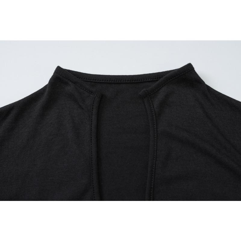 Dámské Sexy Hluboký Výstřih Dlouhý Rukáv Jednobarevné Spice Girl Móda Dvojitě Řasené Dlouhé Šaty