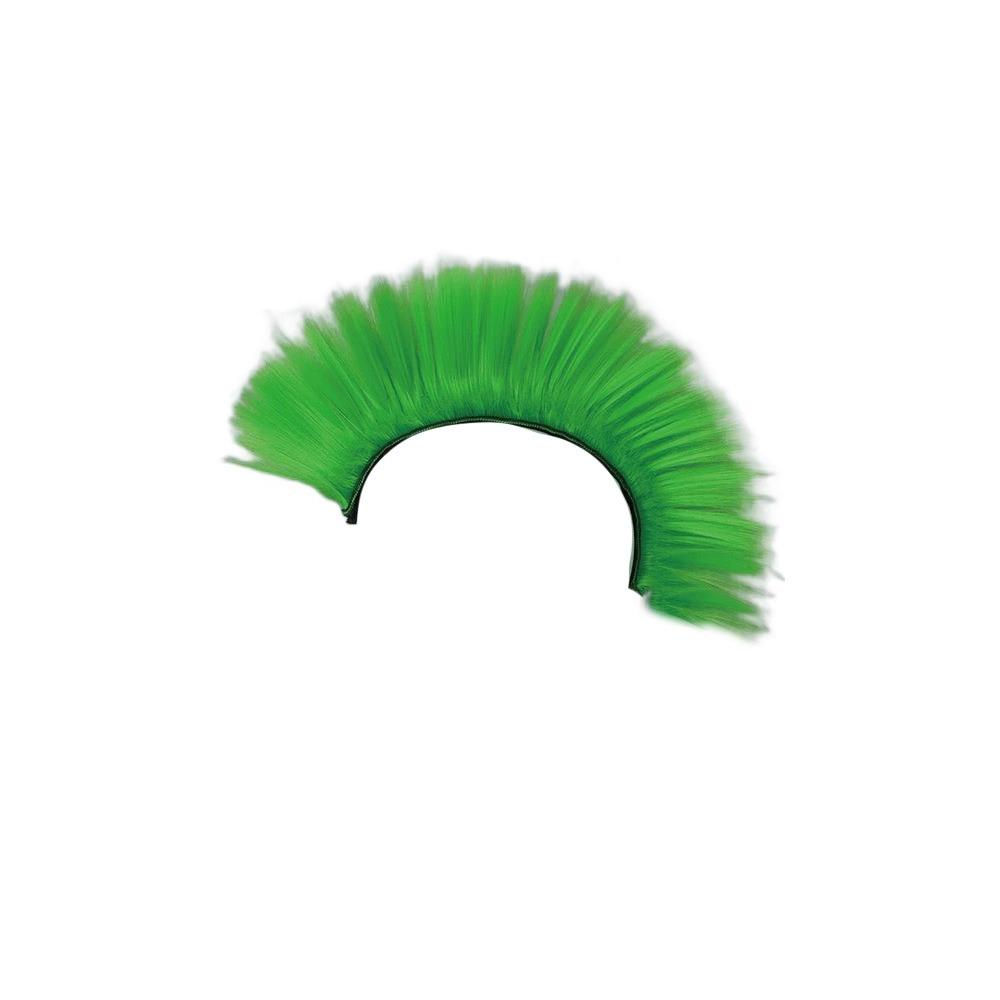 Adhesive Mohawk Synthetic Wigs Reusable Helmet Mohawk Wig Helmet Decorations  Ski Helmet зелёный
