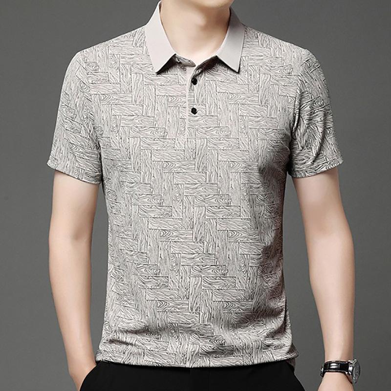 Short Sleeve Polo Shirt for Men Summer New Print Casual Fashion T-shirt Simple Style Lightweight Male Streetwear Cool Feeling