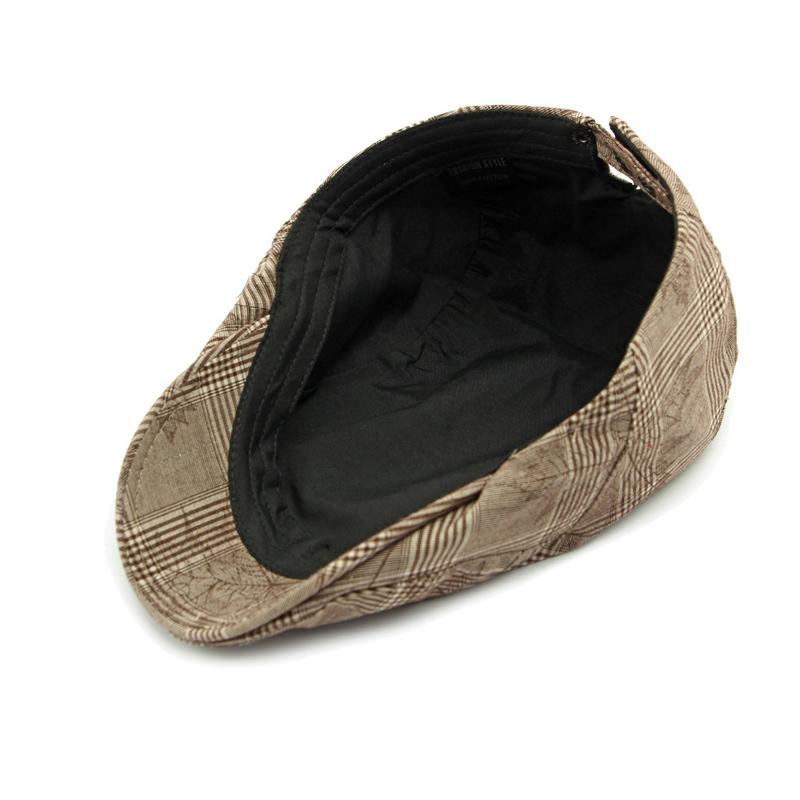 Spring Hat Autumn Beret British Vintage Paintsman Hat Printed Plaid Peaked Cap for Men