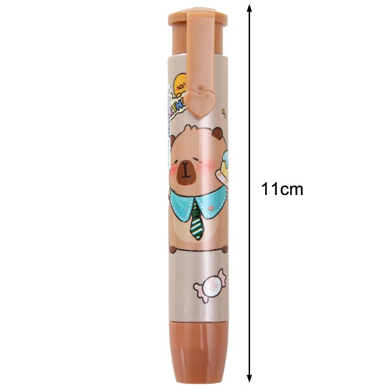 1/4Pcs Cute Cartoon Retractable Capybara Eraser Soft Clean Eraser Creative Pressing Pencil Eraser Student Stationery Gifts