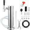 Single Tap Draft Beer Tower, Support Countertop and Kegerator Installation, Stainless Core Beer Faucet Stainless Steel 3'' Flange Brewing Tower