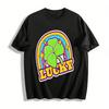 St. Patrick's Day Lucky Clover Rainbow Print T-Shirt Casual Loose Fit Unisex Top Pure Cotton T-shirt