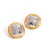 Yori Exclusive Design Stainless Steel Metal Stud Earrings Bright Anti Allergy Waterproof Charm Texture High Quality Jewelry