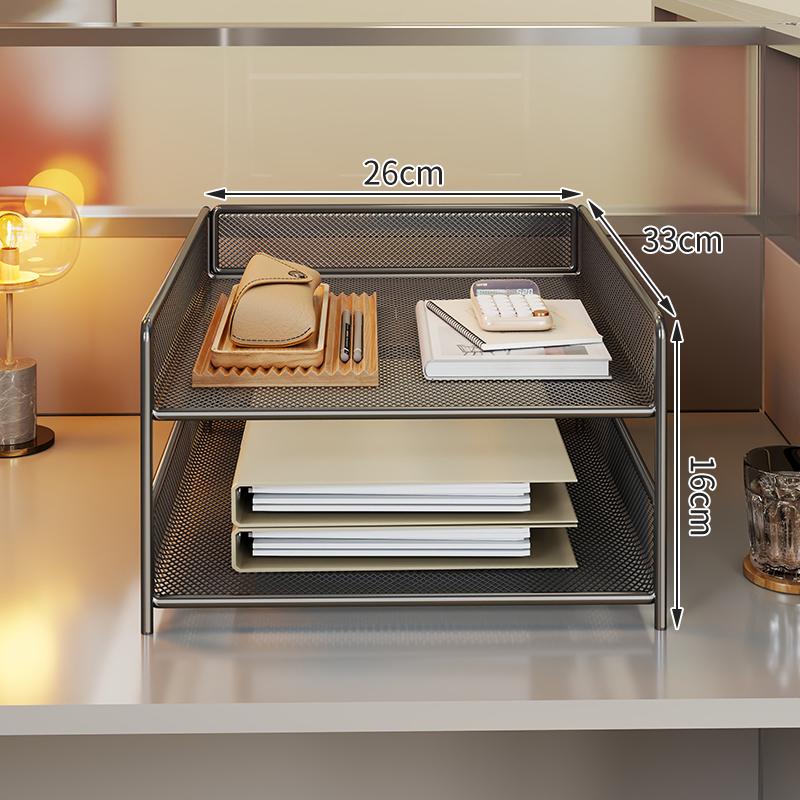 Multi-Functional Metal Document Rack - Large Capacity Office Storage Organizer