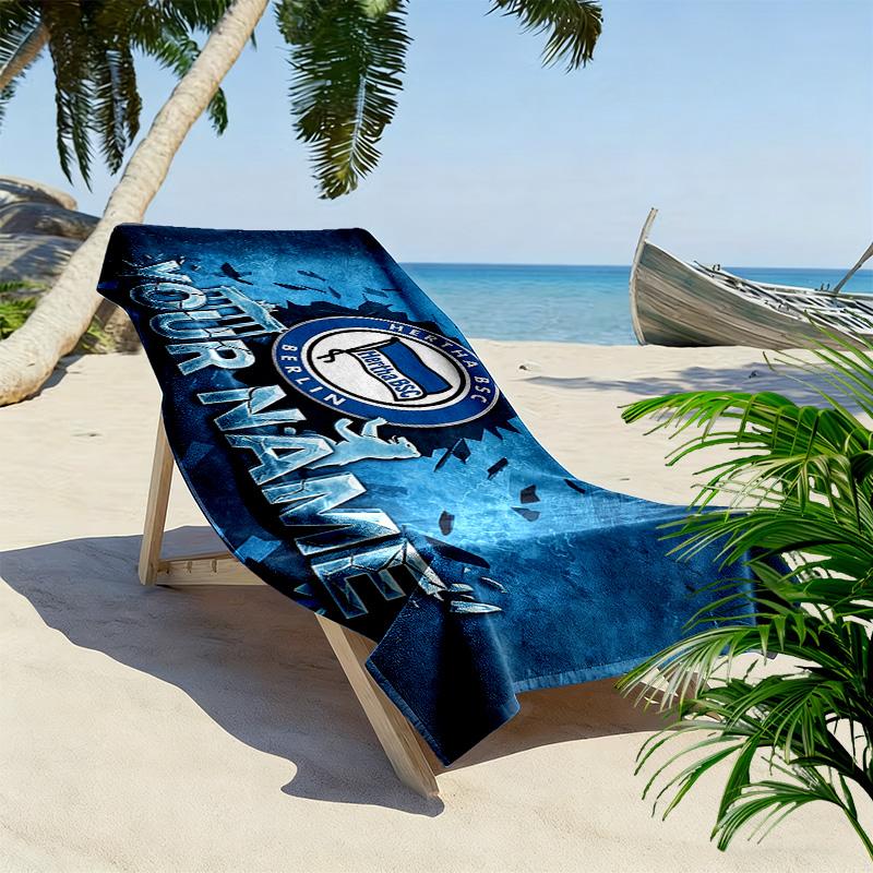 Hertha BSC Berlin Print Beach Towel, Large Soft Quick Dry Towel for Beach Camping Swimming