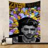 Singer ZZayn MMalik Movie Anime Tapestry Hippie Flower Wall Carpets Dorm Decor Cheap Hippie Wall Hanging