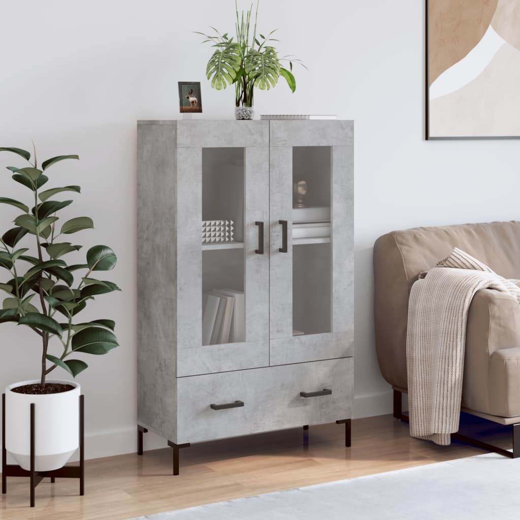 Highboard Concrete Grey 69.5 x 31 x 115 cm Particleboard