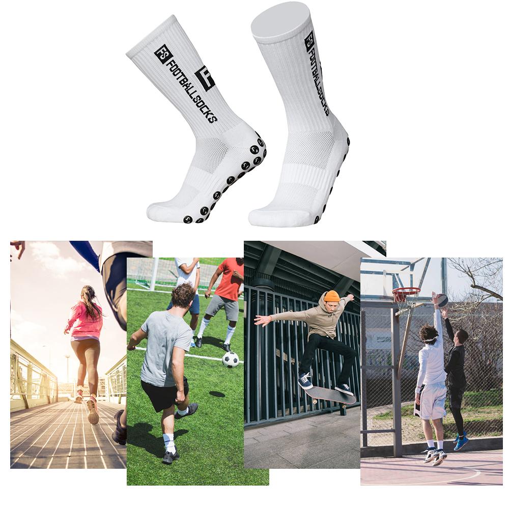 Calcetines para correr para deportes al aire libre, calcetines elásticos, calcetines atléticos de fútbol, ​​calcetines antideslizantes con empuñaduras